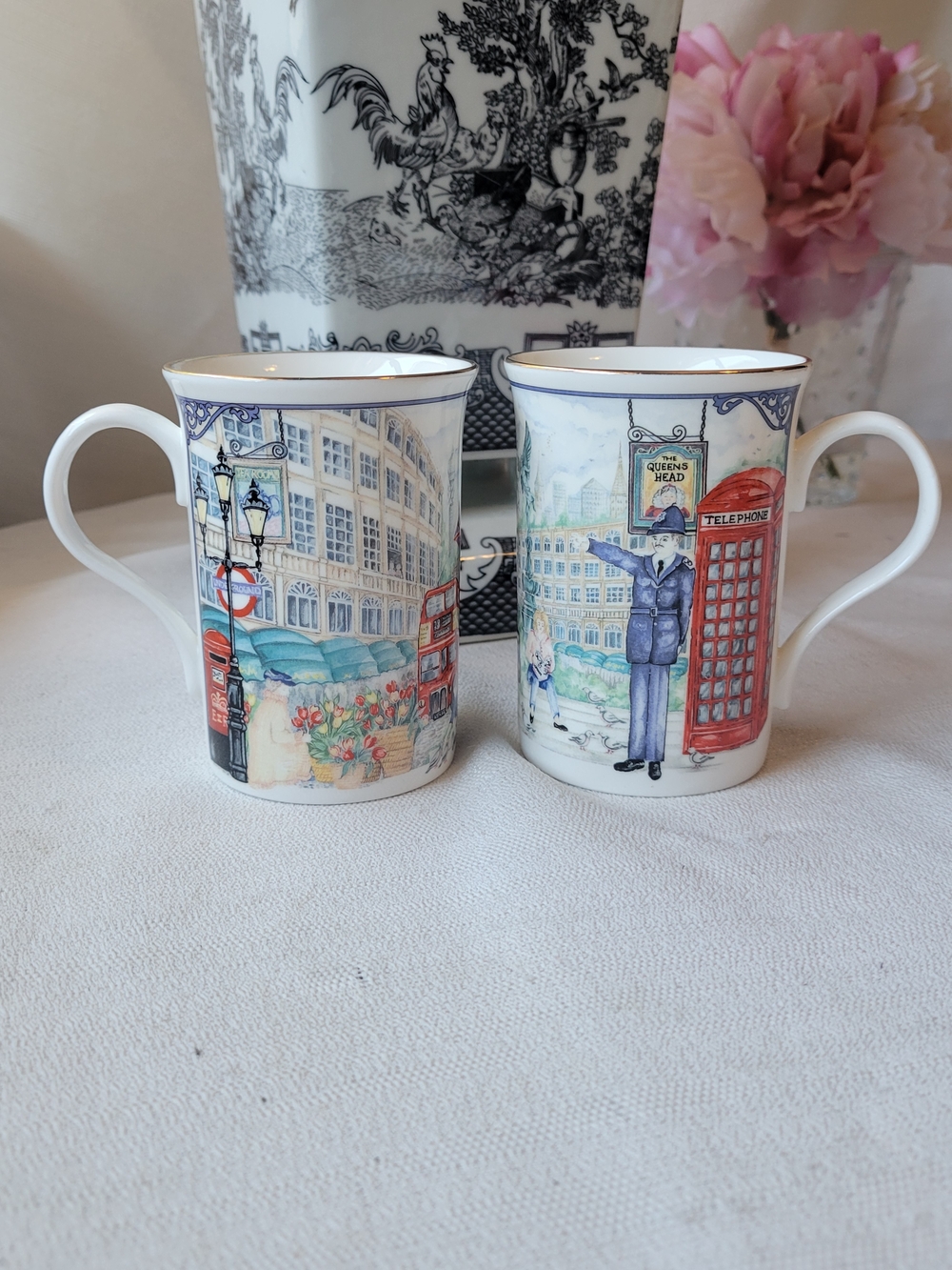 James Sadler Bone China "Piccadilly" Mugs From The London Heritage Collection